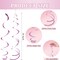 30-Piece Pink Hanging Swirl Decorations – 26" Ceiling Streamers for Parties, Lightweight Plastic Spiral Decor for Birthdays, Baby Showers, Bridal Showers & Celebrations